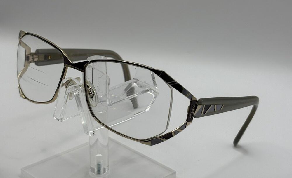 Cazal Vintage Geometric Gold Eyeglass Frames Germany Optical Glasses